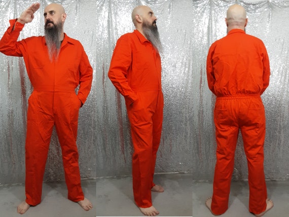 Bright Orange cotton coveralls / jumpsuit / boiler
