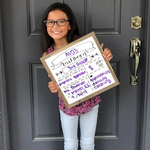 First & Last Day of School Reversible Whiteboard Framed Sign