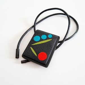 PENDANT polymer clay, abstract pendant, polymer clay necklace, black pendant, gift for woman, gift for her, valentine gift