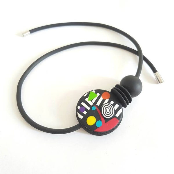 Minimalist necklace, polymer clay necklace, colorful necklace, elegant necklace, unique necklace