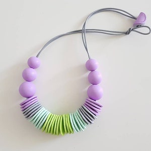 CHUNKY PENDANT-  Colorful necklace-Elegant Pendant-Fimo Beads Necklace- Pastel color necklace-Women Necklace-Jewelry For Her