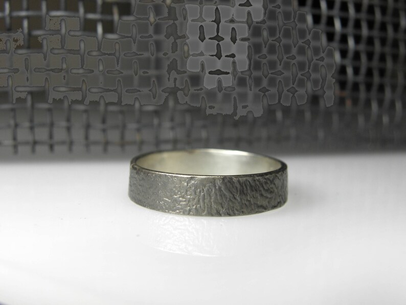textured men ring silver ring