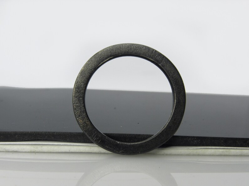 brutalist industrial chunky handmade ring promise minimalist ring, men modern metal jewelry 3 mm black silver ring square ring