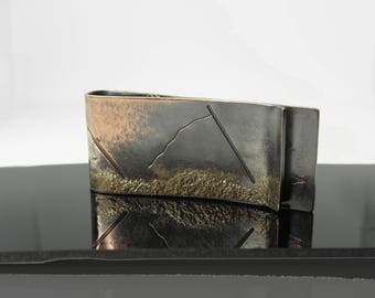mixed metal money clip, copper silver, business jewelry, father gift, client gift, card holder, gift for doctor, men gift, husband gift