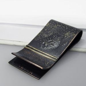 fermasoldi, rame, argento, designer artigiano fatto a mano, regalo per cliente, per marito, regalo per lui, porta carte, fermasoldi, croato