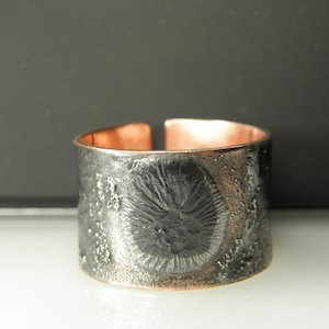 gemengde metalen unisex ring, verstelbare ring, koper zilver, getextureerde ring, open ring, industriële sieraden, rustieke ring, herenring