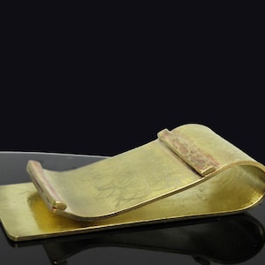 Pince à billets en laiton, cadeau fait main pour homme, cadeau d'anniversaire, cadeau pour lui, pince à cartes, cadeau pour père, pour mari