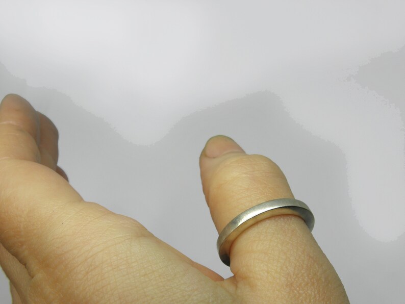 brutalist industrial chunky handmade ring promise minimalist ring, men modern metal jewelry 3 mm black silver ring square ring