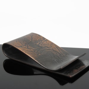 Pince à billets en cuivre,  fait main pour homme, cadeau de Noël pour mari, cadeau de mariage, porte-cartes, cadeau d'affaire pour client