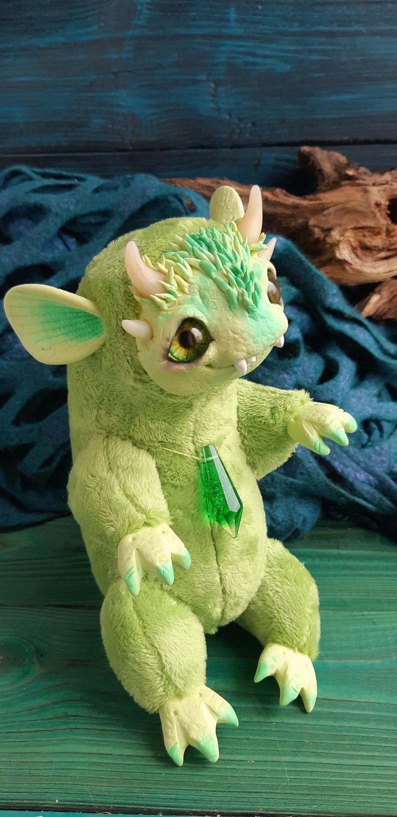 FANTASY PLUSH CREATURE Baby Green Dragon Ooak Fantasy Creature | Etsy