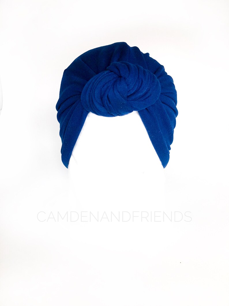 TWILIGHT- Ready To Ship Knot Turban- Solid BLUE Baby Turban Hat Headwrap Baby Hat Adult Turban Hat Baby Beanie Turban Top Knot