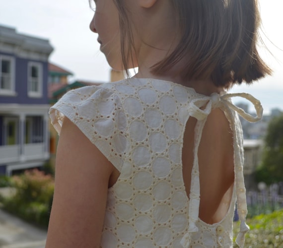 eyelet flower girl dress