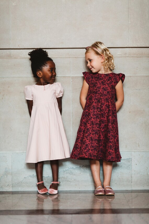 cranberry flower girl dress