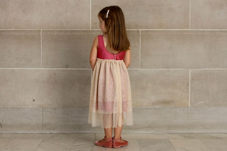 swiss dot flower girl dress