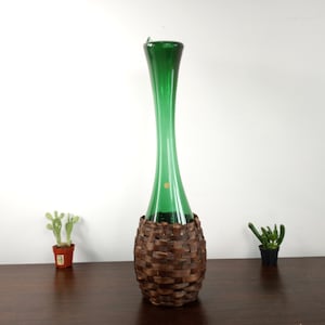 Große Mid Century Bodenvase, Vasen, grüne Vase