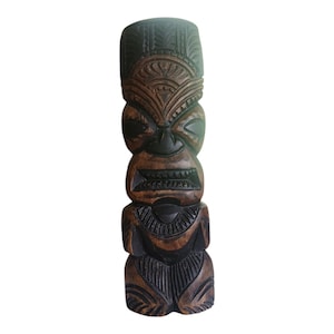 wood tiki totem pole