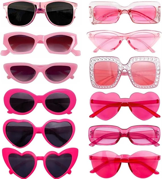 Pink Rectangular Sunglasses: Barbie Party Favors - Etsy display picture 1