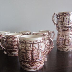 castle mugs, mid century,jug