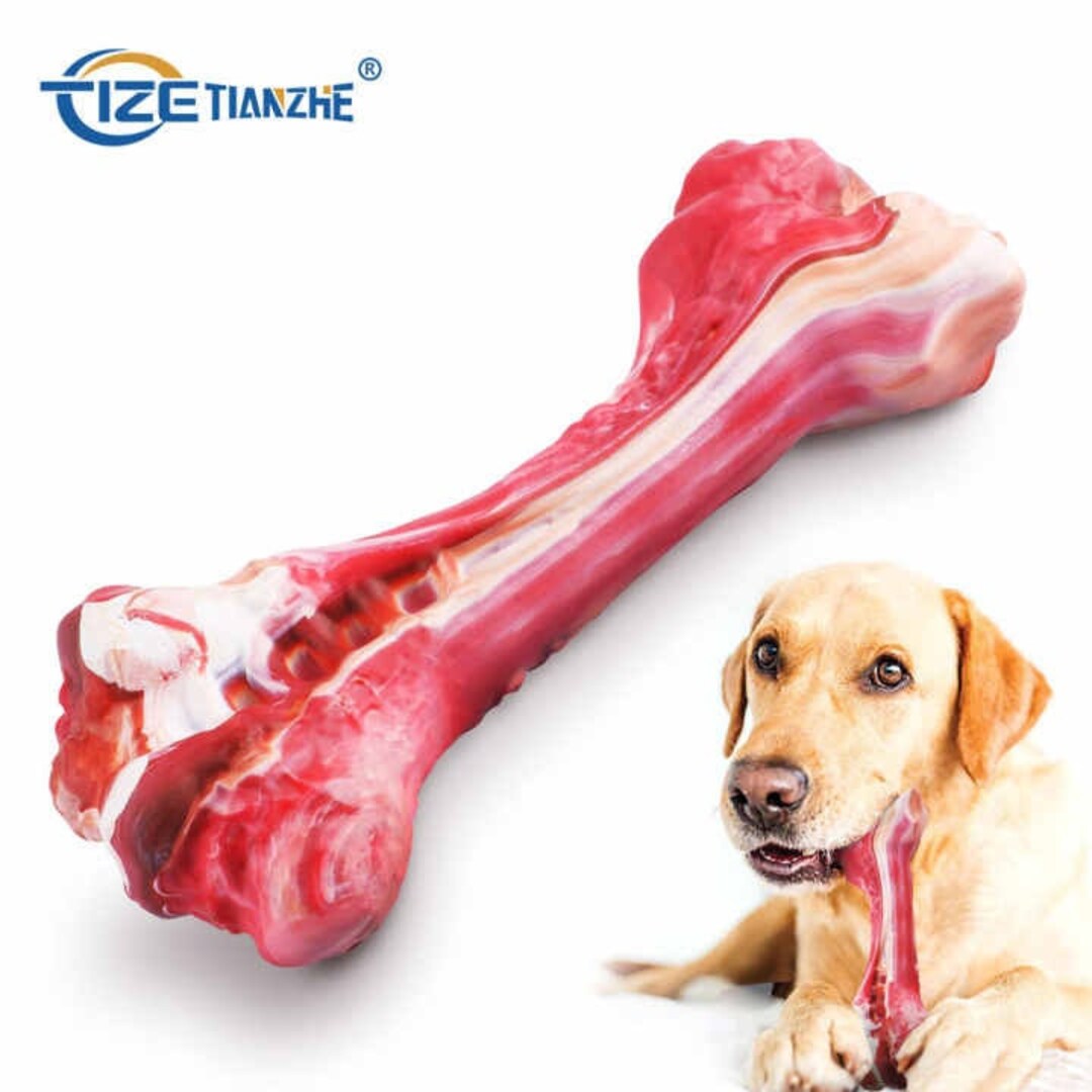 Pet Dogs Chew Toys for Aggressive Chewers Indestructible Rubber Leg Bone  Tough M