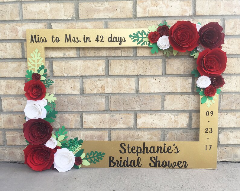 Gold Red And White Elegant Photo Booth Frame Prop With 3d Image 0