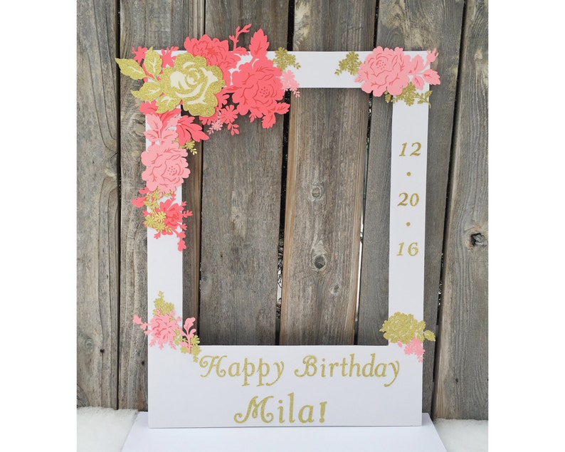 Birthday Giant Photo Booth Frame Prop C Pink And Gold Birthday Giant Photo Booth Frame Prop C Pink And Gold Image