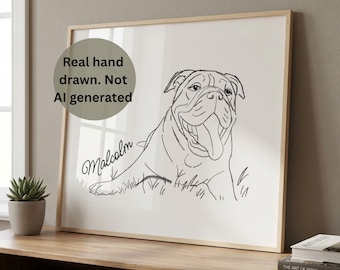 100% Hand Drawn Custom Dog Portrait Photo Hand Illustrated Pet Portrait Personalized Dog Illustration Custom Pet Art Memorial Gift Digital