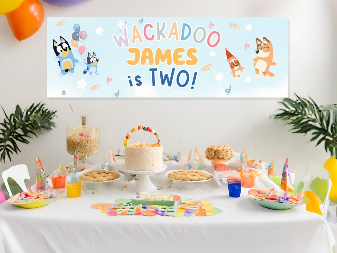 LARGE Bluey Personalized Birthday Banner Event Sign Custom Party Ideas ...
