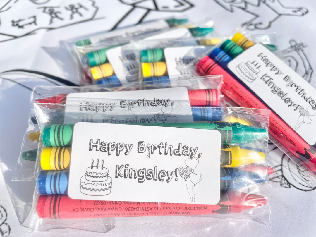 Personalized Name Party Favors 4pack Crayon Custom Wedding Favor