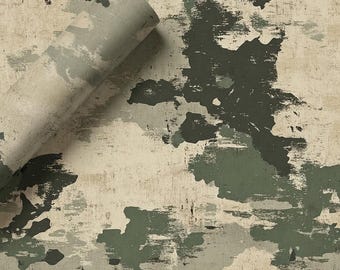 Distressed Camo Wrapping Paper Birthday Gift Wrap Grunge Camouflage Woodland Hunting Rustic Military Style Gift Wrap Cabin New Home Present