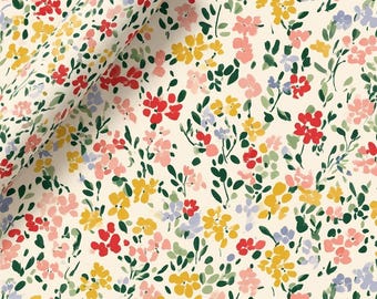Cute Bright Watercolor Floral Wrapping Paper Birthday Gift Wrap Small Print Wildflower Colorful Botanical Spring Gift Wrap Flower Summer