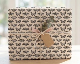 Butterfly Pattern Gift Wrap Kraft Wrapping Paper Eco Friendly Aesthetic Nature Design Cute Minimalist Gift Wrap Sheet Roll Spring Packaging