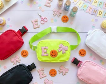 Custom Letter Crossbody Bag DIY Kit Bow Party Favor Gift Girl Trendy Fanny Pack Tween Party Idea Sleepover Girly Theme Done for You Party