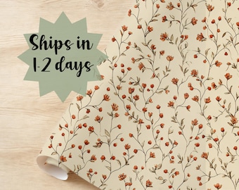 Liten stjälk omslagspapper höst presentpapper halloween hösttema födelsedag oktober förpackningsrulle röd blommig design årsdag bröllop