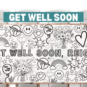 Personalized Get Well Soon Gift for Kid Family Large Get Well Card from sibling Grandma Get Well Soon Grandpa Custom Mom Get Well Soon Dad