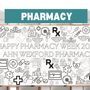 CUSTOM Large Pharmacy Medical Coloring Banner Healthcare Heroes Giant Coloring Banner Pharmacist Staff Coloring Pages Medical Healthcare