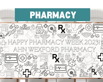CUSTOM Large Pharmacy Medical Coloring Banner Healthcare Heroes Giant Coloring Banner Pharmacist Staff Coloring Pages Medical Healthcare