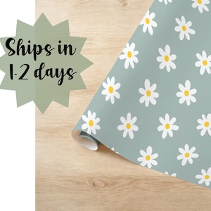Gänseblümchen Geschenkpapier Florale Muster Geschenkverpackung Besondere Anlässe Natur Inspirierte Verpackung für Geburtstage Hochzeit Retro Blume Niedlich Blau Sommer