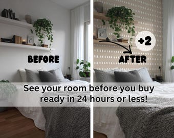 Custom Room Wallpaper Mockup See Your Room Before You Buy Personalize Wall Visualization Bedroom Nursery Wall Preview Digital Design Service