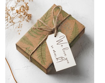 Kraft Paper Fern Gift Wrap Nature Greenery Wrapping Paper Recycled Floral Birthday Gift Event Natural Kid Safe Rustic Party Supply Vintage