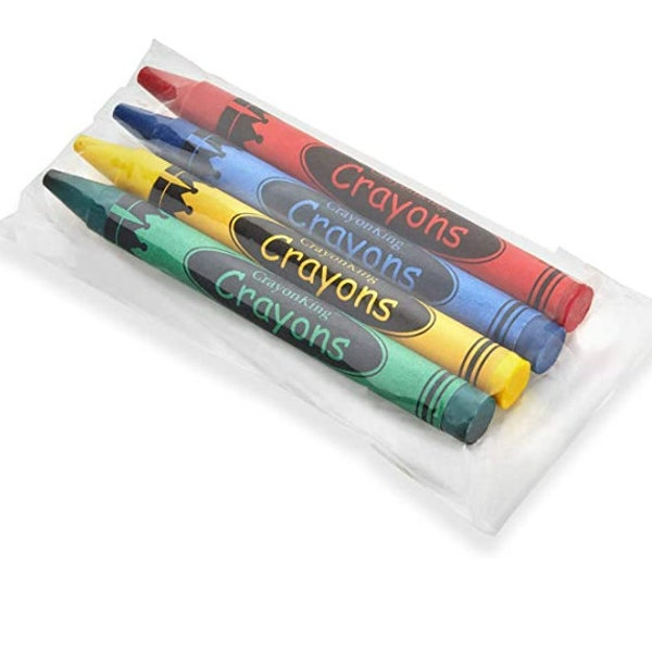 4-pack Crayon Party Favor Birthday School Teacher & Kid Coloring Non-Toxic Crayon Individually Packed Crayon Bulk Crayon Wedding Kid Favors