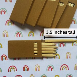 Colored Pencil Bulk Supplies Coloring Pencil Kraft Box Classroom School Drawing Birthday Wedding Party Favor Individually Packed 3.5" 6-Pack