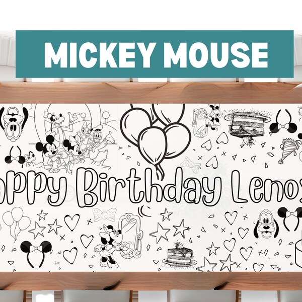 Mickey Mouse Birthday Banner - Etsy