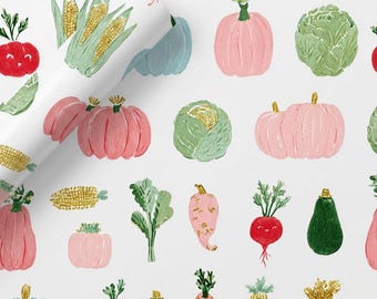 Watercolor Fruit Wrapping Paper Eclectic Gift Wrap Colorful Citrus Strawberries Peaches Cherries Premium Birthday Gift Wrap Birthday Cover