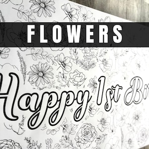 6-Fuß personalisierte Färbung Banner Blume Wildblumen Erwachsene Färbung Geburtstag wunderlich benutzerdefinierte Gänseblümchen Papier Tischdecke für Party 72 "Garten