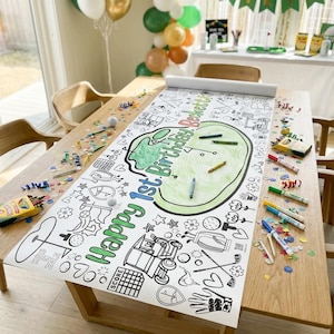 LARGE 6-foot Golf Coloring Banner Personalized Hole in One Birthday Poster Table Cover Custom Paper Tablecloth Par-tee Party 72" Mini Golf