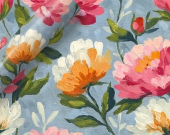 Watercolor Peony Wrapping Paper Birthday Gift Wrap Painted Stroke Floral Blush Pink Garden Flower Romantic Botanical Gift Wrap Bday Cover