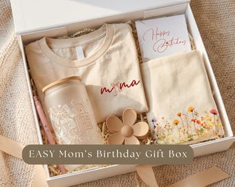 Set of 6 MAMA Gift Box Mom Birthday Gift Set Mama T Shirt Glass Tumbler Tote Bag Self Care Gift for Mom Done for You Personalized Wife