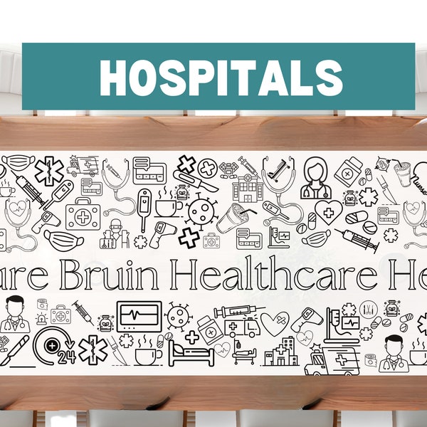 CUSTOM Large Medical Coloring Banner Healthcare Heroes Hospital Giant Coloring Banner Nurse Medical Staff Coloring Pages Medical Nurse Week