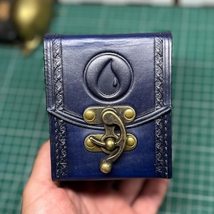 Handmade Leather Deck Box: MTG Card Case for 100 Sleeved Cards