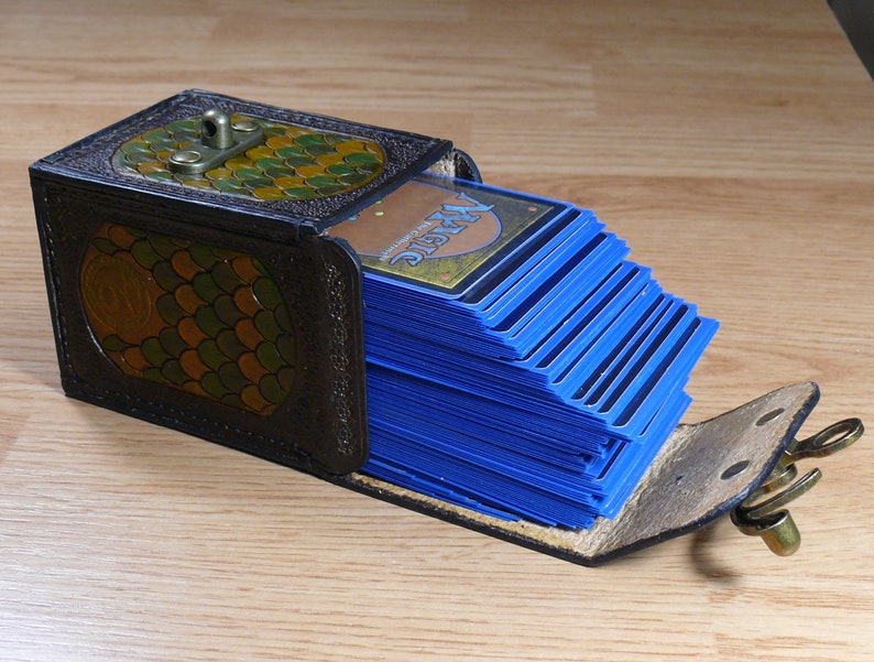 MTG Deck Box magic Dragon Scales MTG Leather Deck Box in Etsy